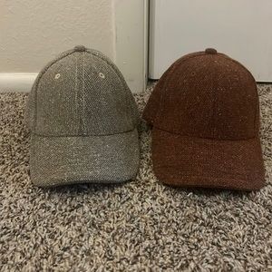 BURNT ORANGE & OATMEAL CLOTH BASEBALL HAT